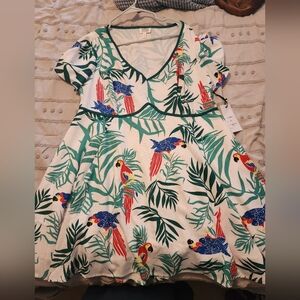 NWT Unique Vintage Parrot Dress size 1X